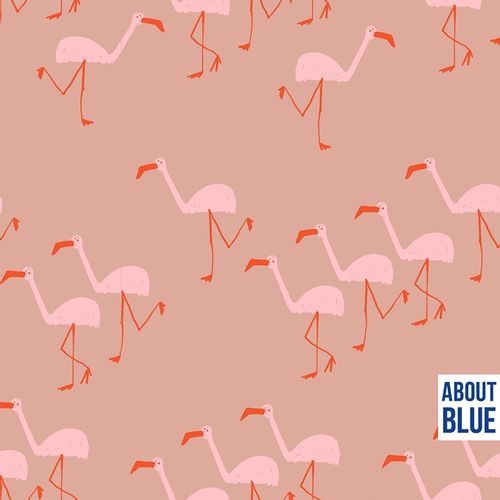 Flamingo's op roze french terry van About Blue